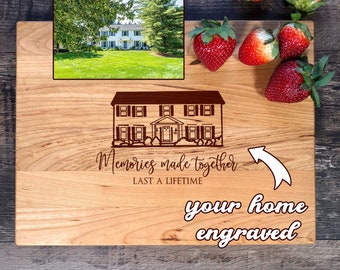 Custom Engraved Photo Cutting Board, Personalized Wood Charcuterie Board, Housewarming Gift