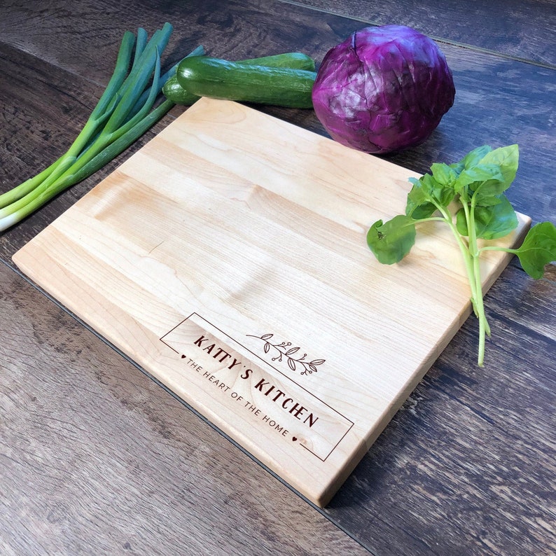 Custom Cutting Board. Mother's Day Gift. Mom's Kitchen. Mommy's Kitchen. Custom Cutting Board. Gift For Mom. S7 Maple 9x12