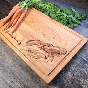 Personalized Lobster Cutting Board: Engraved Seafood Gift