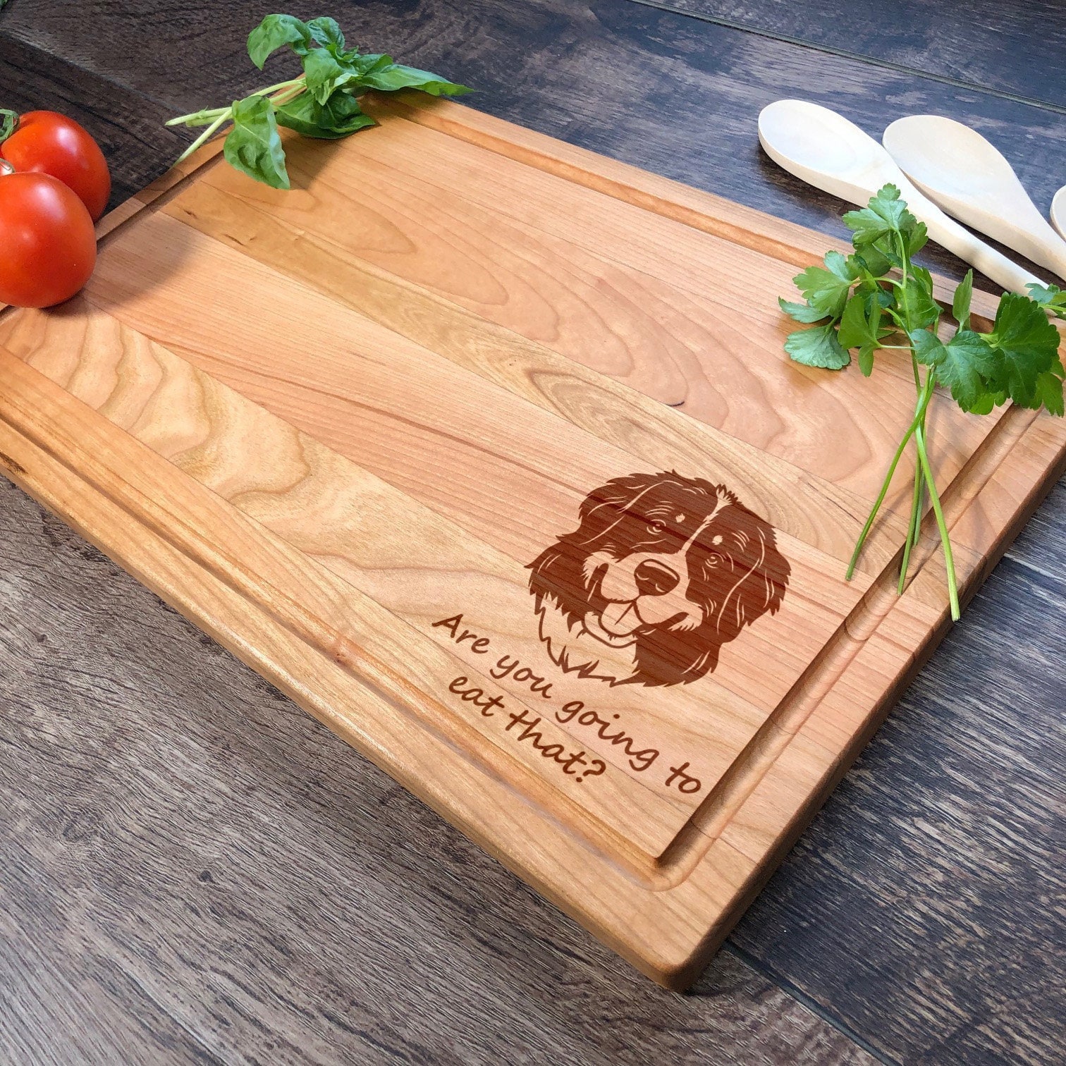 Personalized Bernese Mountain Dog Engraved Cutting Board