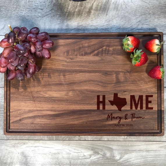 Personalized State Outline Cutting Board: Realtor Closing Gift