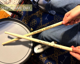 Personalized Drumsticks Laser Engraved Gift for Drummers