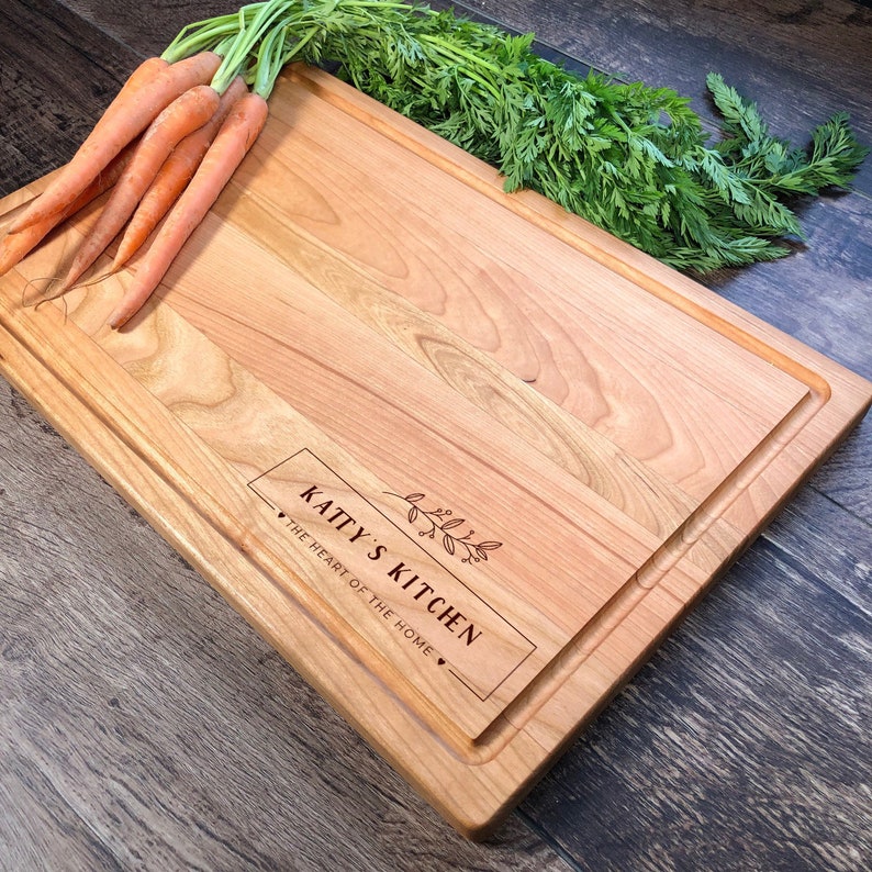 Custom Cutting Board. Mother's Day Gift. Mom's Kitchen. Mommy's Kitchen. Custom Cutting Board. Gift For Mom. S7 Cherry 11x17 /groove