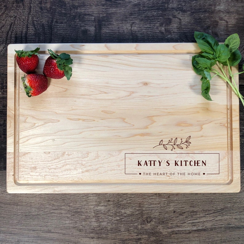 Custom Cutting Board. Mother's Day Gift. Mom's Kitchen. Mommy's Kitchen. Custom Cutting Board. Gift For Mom. S7 Maple 11x17 /groove