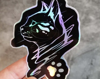 Iridescent sticker cat