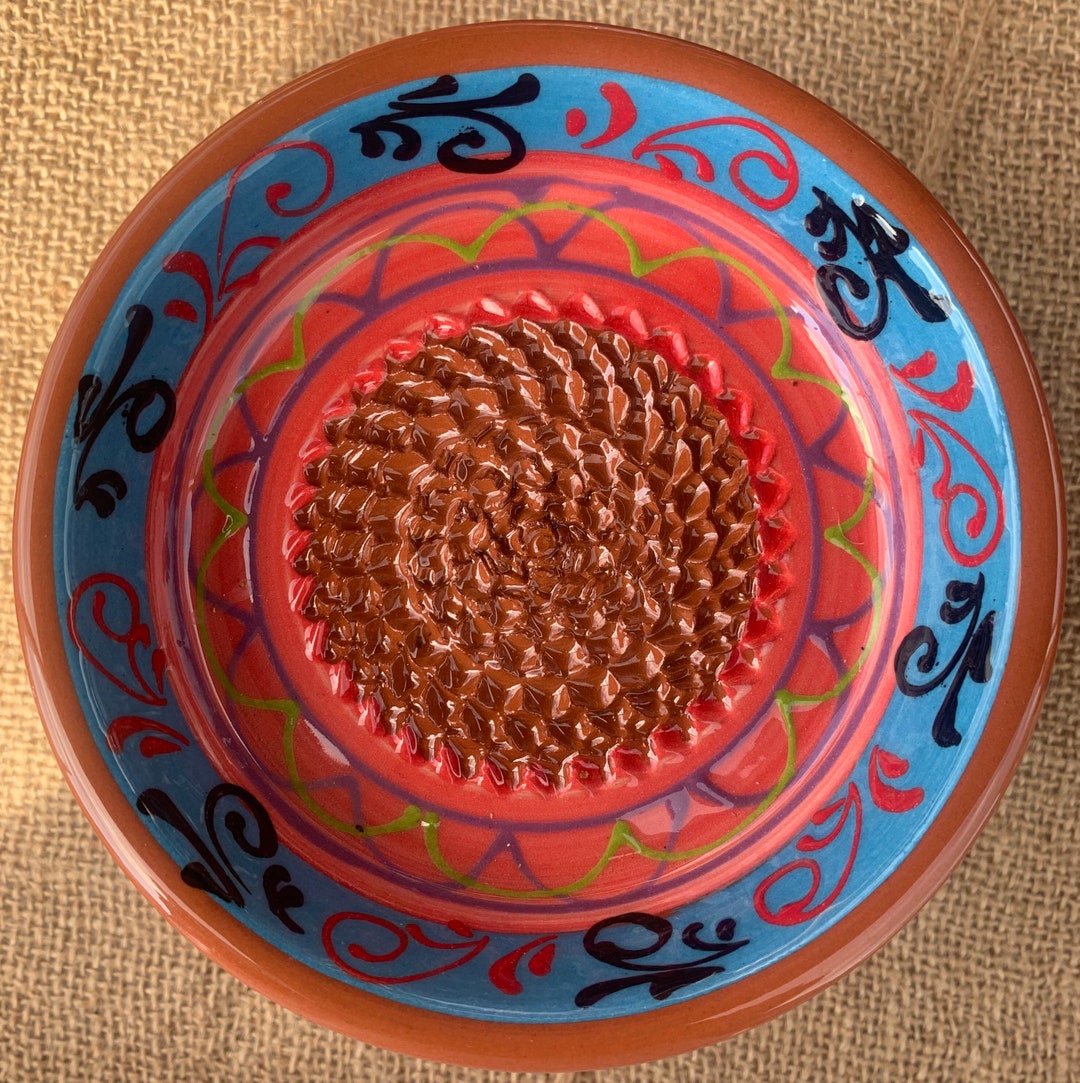 Handmade,hand Painted, Ceramic Graters, Grater Plates, Tapas, Dipping and Juicing Dishes All in