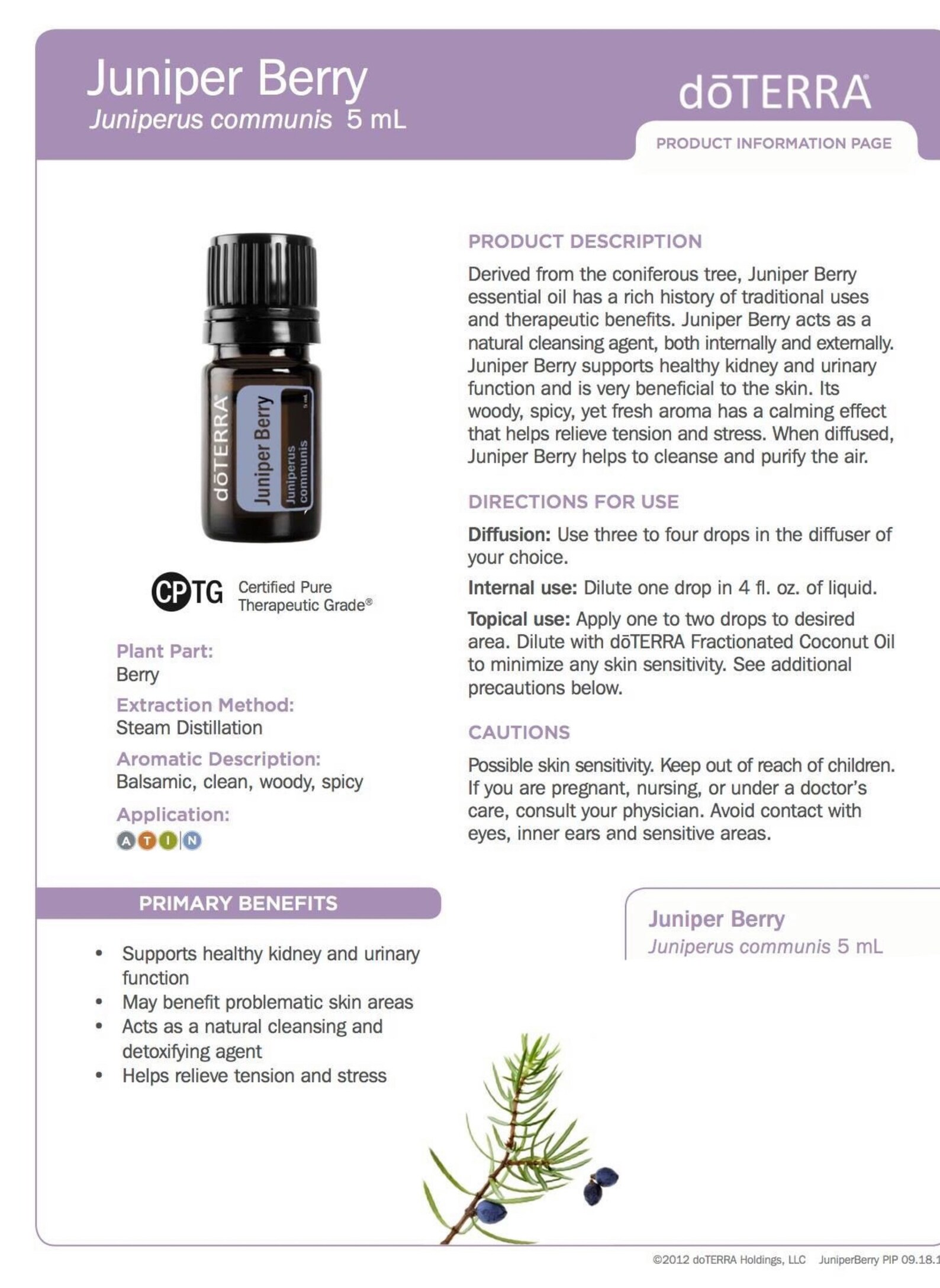 Juniper Berry Dōterra essential oil Etsy
