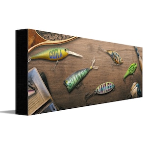 Fishing Lure Dad & Children Sign | Personalized Fishing Gift for Dad | Fishing Gifts for Father&#39;s Day from Personal Prints