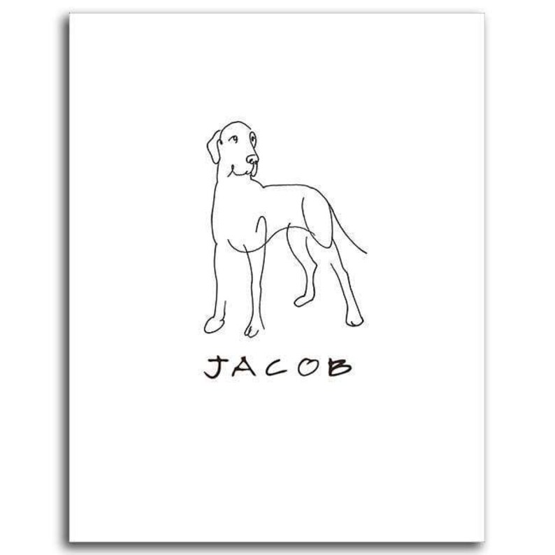 Personalized Gift Great Dane Line Drawing