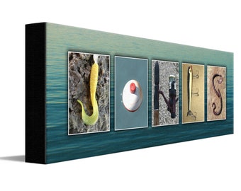 Fishing Name Art | Personalized Fishing Gift | Fishing Sign with Name from Personal Prints | Gifts for Fisherman Made in the USA