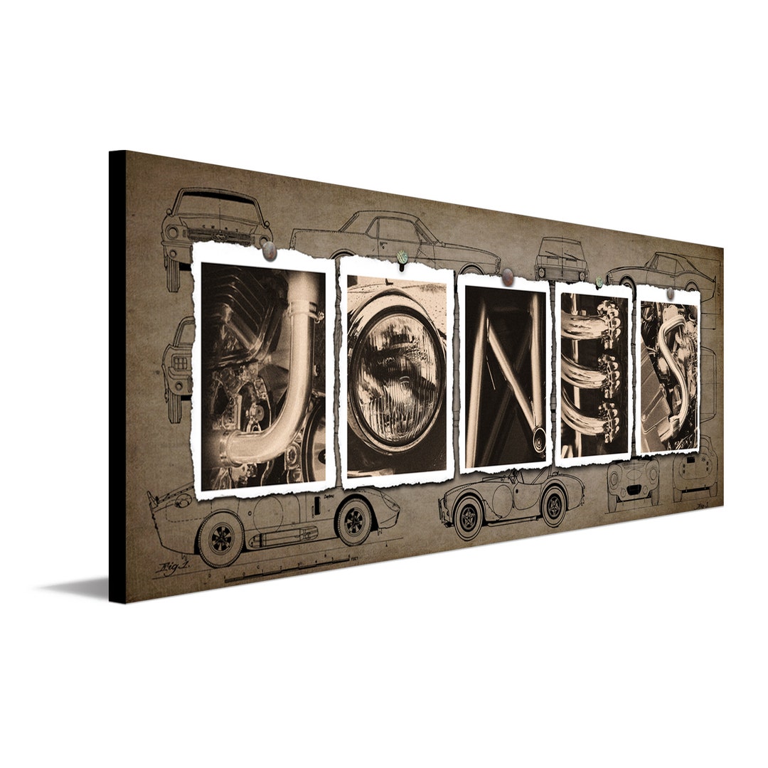 Vintage Car Name Art Personalized Gift for the Car Enthusiast Auto