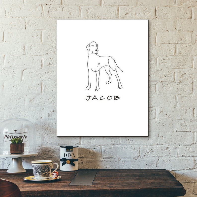 Personalized Gift Great Dane Line Drawing