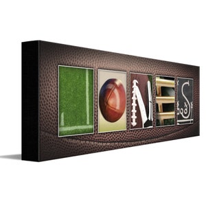 Football Name Art | Personalized Football Gift from Personal Prints | Football Sports Art & Decor | Your Name in Football Letters