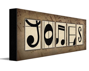Music Name Art | Personalized Gift for the Musician | Music Decor and Customized Music Gifts from Personal Prints | Made in the USA