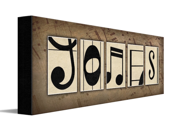 Music Name Art | Personalized Gift for the Musician | Music Decor and Customized Music Gifts from Personal Prints | Made in the USA