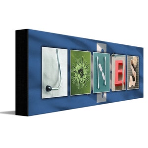 Medical Name Art | Personalized Gifts for Doctors from Personal Prints | Spell Your Name with the Medical Theme Photography