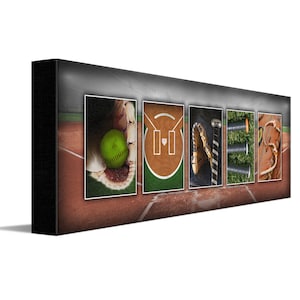 Softball Name Art | Personalized Softball Gift | Customized Softball Sports Art from Personal Prints | Gifts for Softball Players
