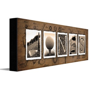 Vintage Golf Name Art | Personalized Golf Gifts for the Golfer | Golfing Sports Art with Your Name from Personal Prints | USA Made