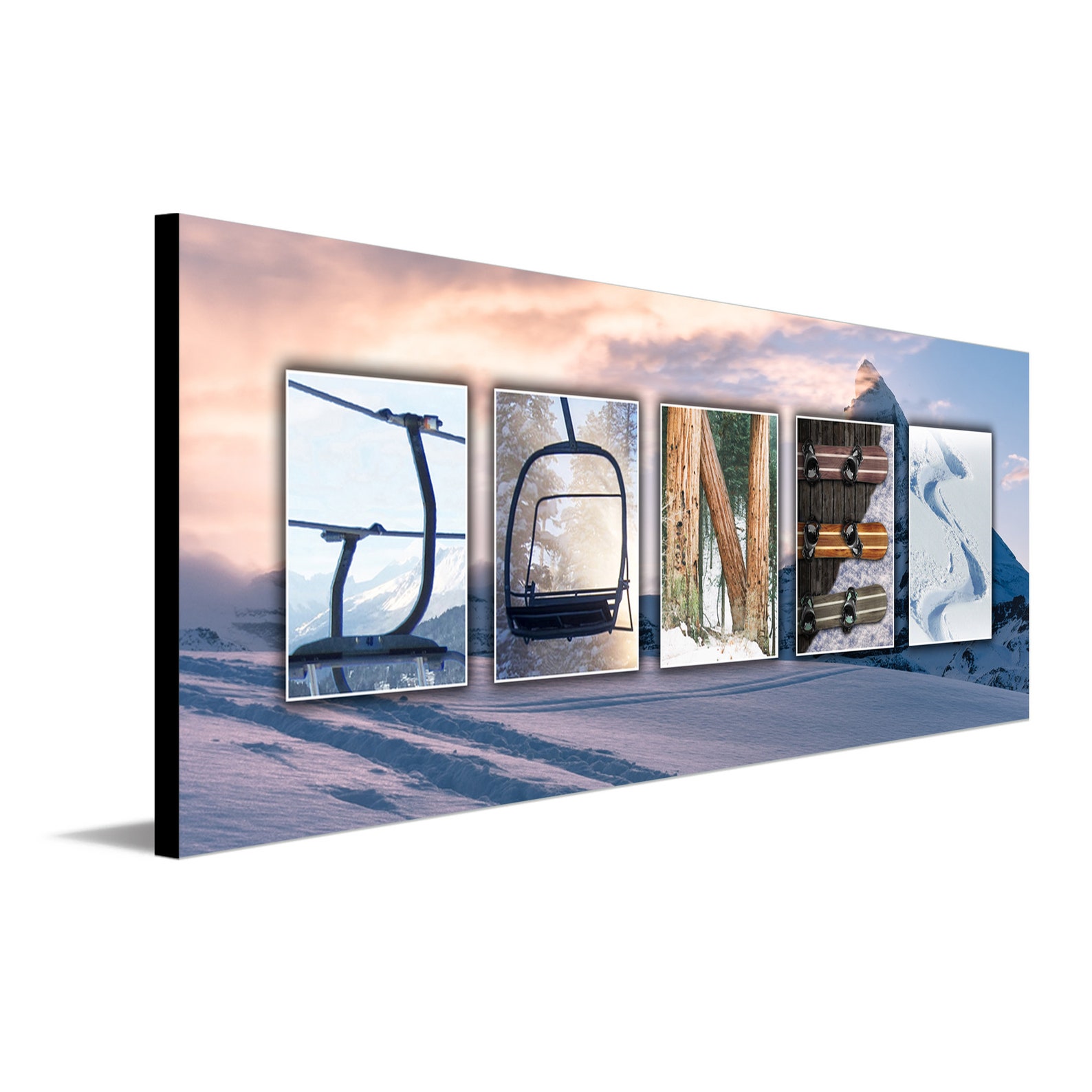 4. Personalized Snowboarding Name Art