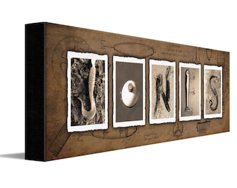 Vintage Fishing Name Art | Personalized Fishing Gift | Gifts for a Fisherman from Personal Prints | Made in the USA