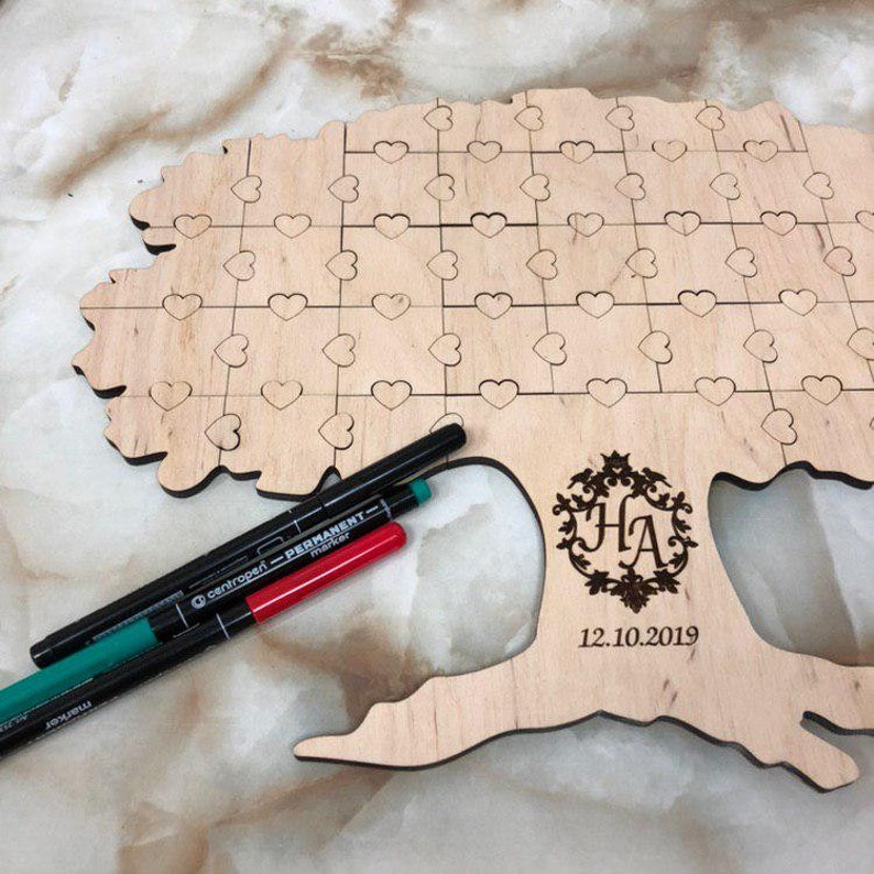 Wedding Guestbook Jigsaw Puzzle Custom Ideas Unique Wedding Etsy