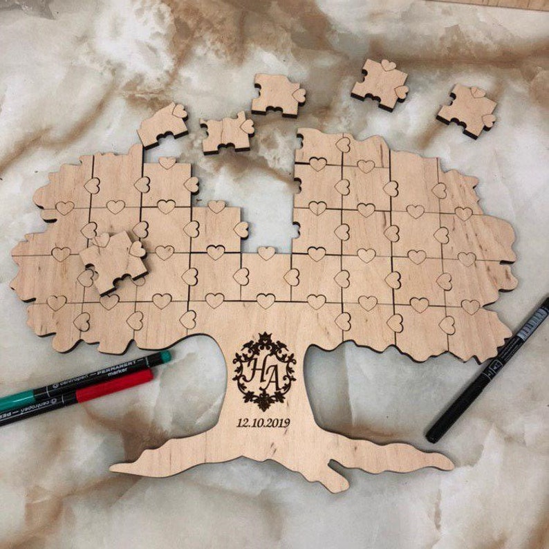 Wedding Guestbook Jigsaw Puzzle Custom Ideas Unique Wedding Etsy