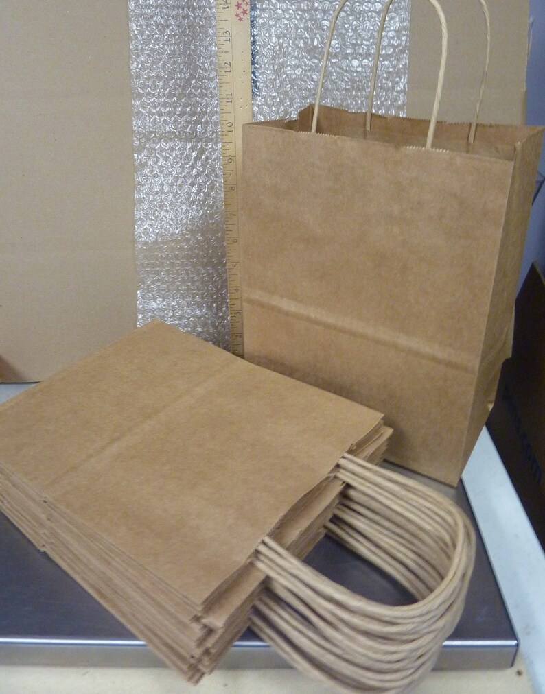 18 Pack 100 Recycled Kraft Paper Cub Size Shopping Bags with Etsy