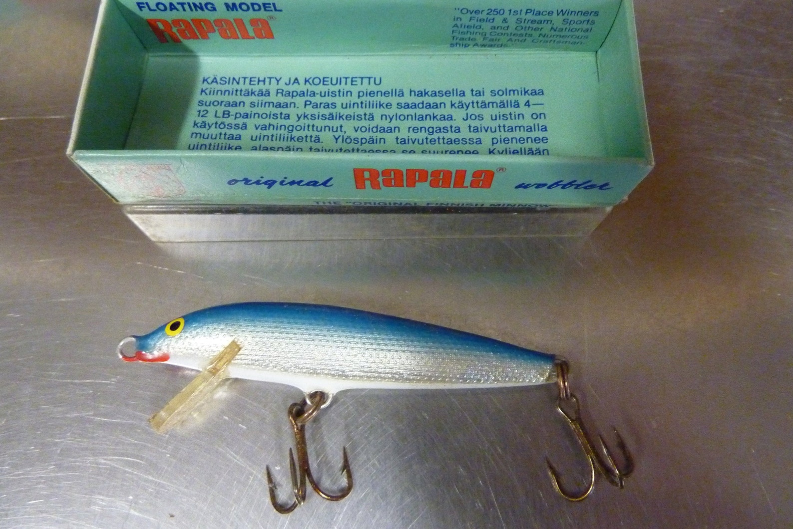 3 Vintage Floating Rapala Fishing Lures 9B Sininen Blue 9cm Etsy