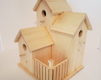 Rustic Style Birdhouse with Fence