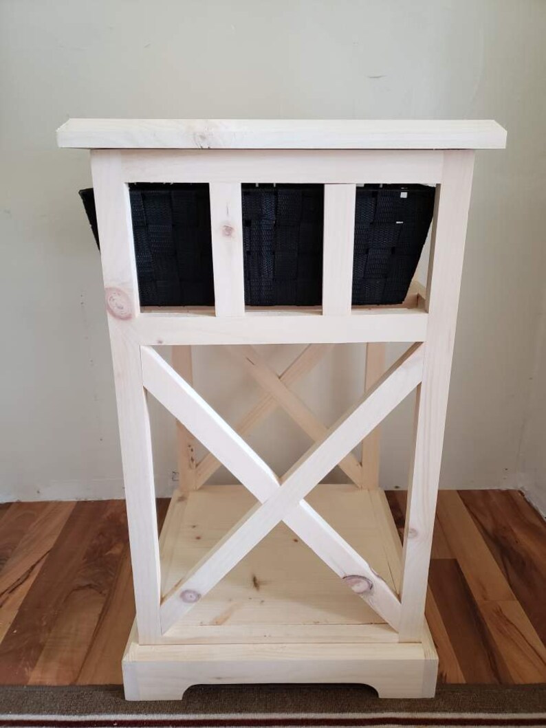 Farmhouse Basket Drawer Side Table Etsy