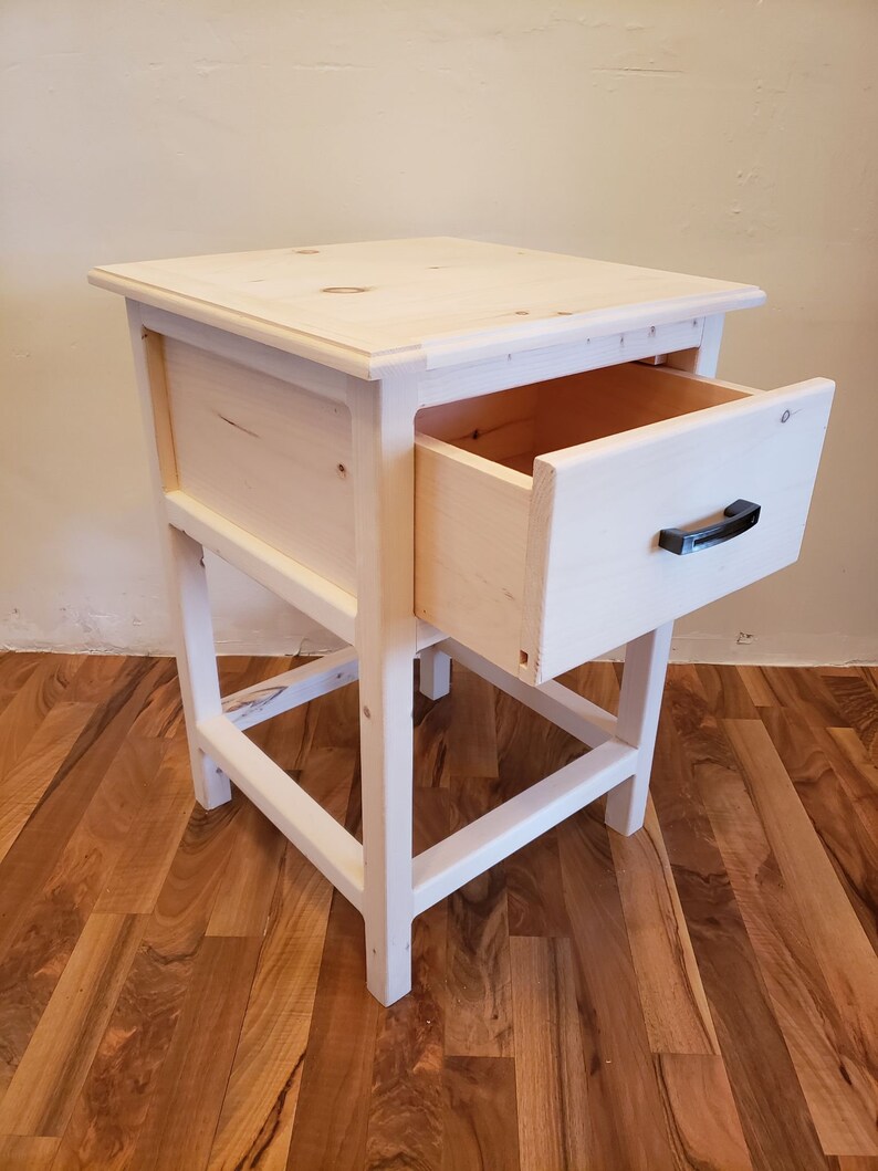 Farmhouse End Table With Drawer Etsy