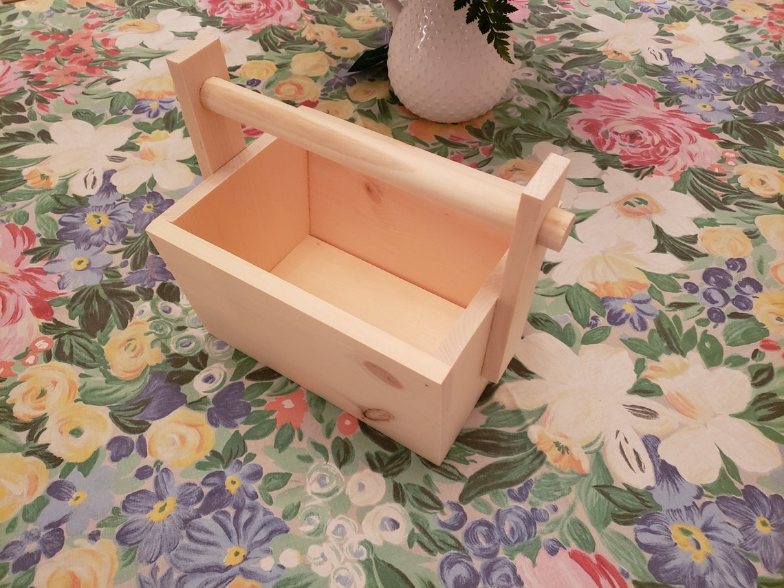 Mini Wooden Garden Tote Planter Etsy