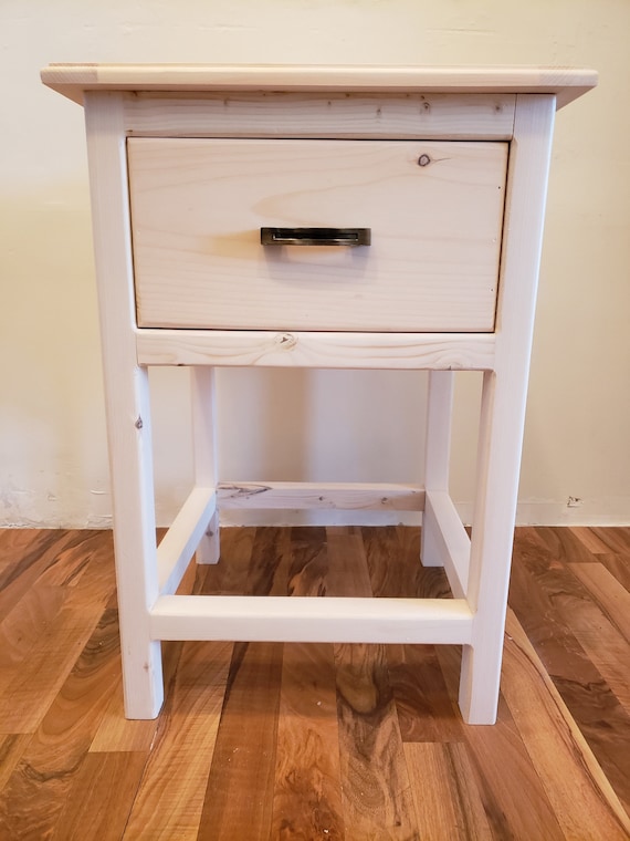 Farmhouse End Table With Drawer Etsy UK