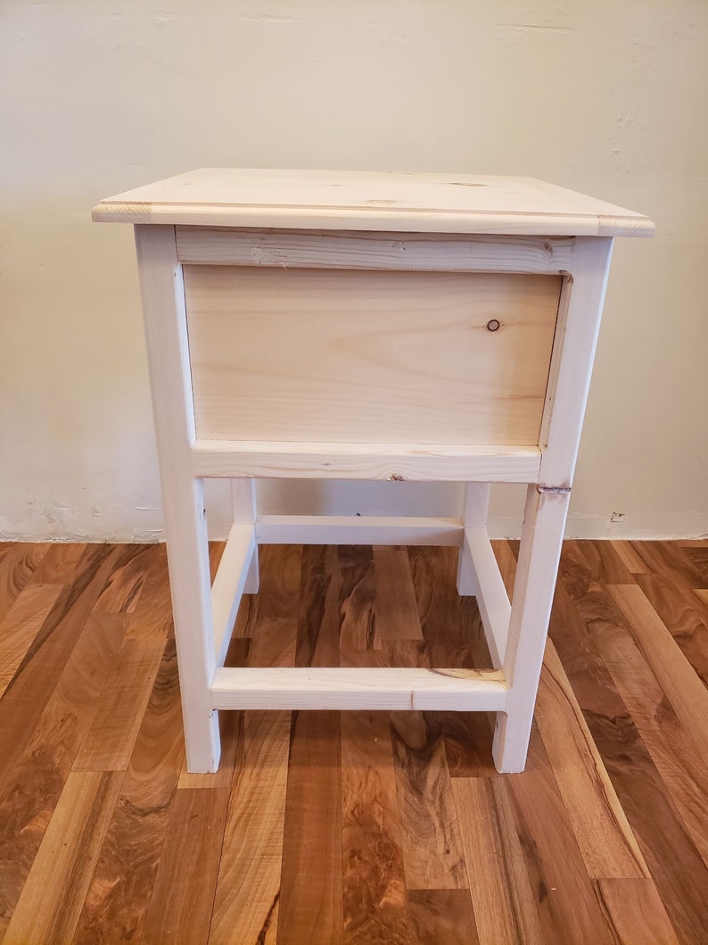 Farmhouse End Table With Drawer Etsy