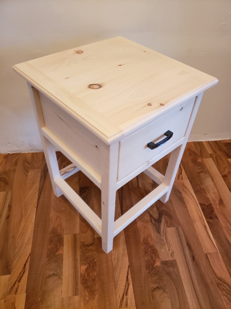 Farmhouse End Table With Drawer Etsy