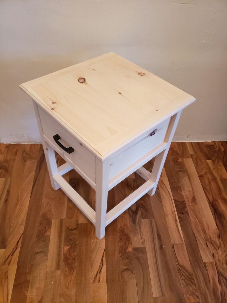 Farmhouse End Table With Drawer Etsy