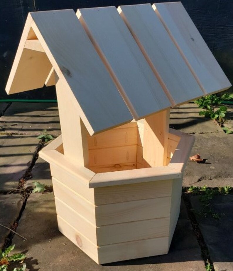 Hexagon Outdoor Wooden Wishing Well Etsy