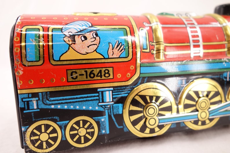 Vintage Japan Yone Tin Wind up Toy Train Retro Engine Etsy