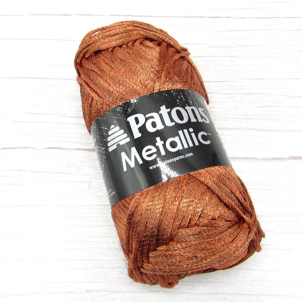 VHTF - Patons Metallic - Metallic Orange Copper 252 yards / 230 m - Discontinued - nylon acrylic wool blend Yarn -