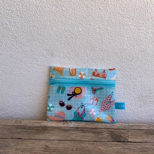 Mini wetbag/small bag/purse made of coated cotton with a swimwear motif, small gift for friends, travel money, swimming image 6