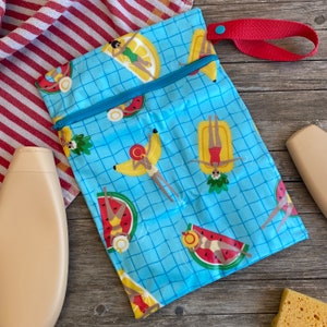 Wetbag Schwimmen, faltbar, Schwimmtasche für nasse Badesachen, Geschenk für Schwimmerinnen, mit Aufhängung, Nasstasche, Geschenk Camping