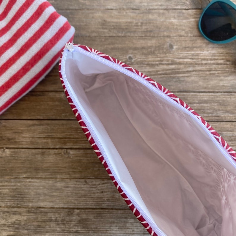 Wetbag, neceser, neceser rojo, bolsa para ropa de baño mojada, maquillaje, como bolso cambiador, regalo para novia, mamá para su cumpleaños imagen 5