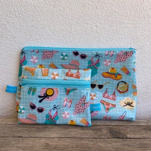 Mini wetbag/small bag/purse made of coated cotton with a swimwear motif, small gift for friends, travel money, swimming image 7