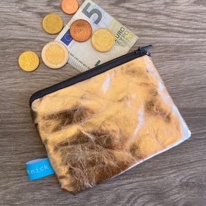 Geldbeutel aus veganem Leder rosegold, Kupfer, Geschenk vegan, Portemonaie für Geld, Karten, Schlüssel, Geldbörse Geschenk Freundin