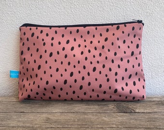 Wetbag/neceser de softshell repelente al agua en rosa con estampado de leopardo, bolsa de natación, bolsa húmeda, bolsa de pañales, regalo para novia