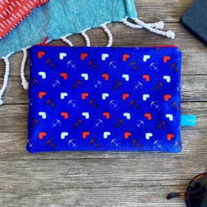 maritimes Wetbag, Mäppchen, Dokumententasche, Buchtasche,wasserabweisend, beschichtete Baumwolle, für Badekleidung, Dokumente, Bücher, Anker
