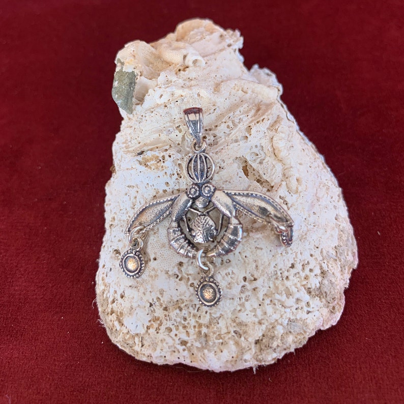 Minoan Bees Pendant 925 Silver 3.5 cm