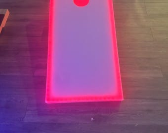 Juego oficial de cornhole con luces LED: juego para fiestas en el jardín
