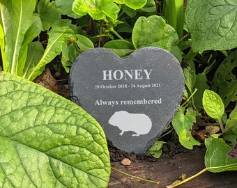 Small Pet, Memorial Plaque (Heart) - Personalised Pet Remembrance Sign - Rabbit, Guinea Pig, Hamster, etc - Personalised Grave Marker