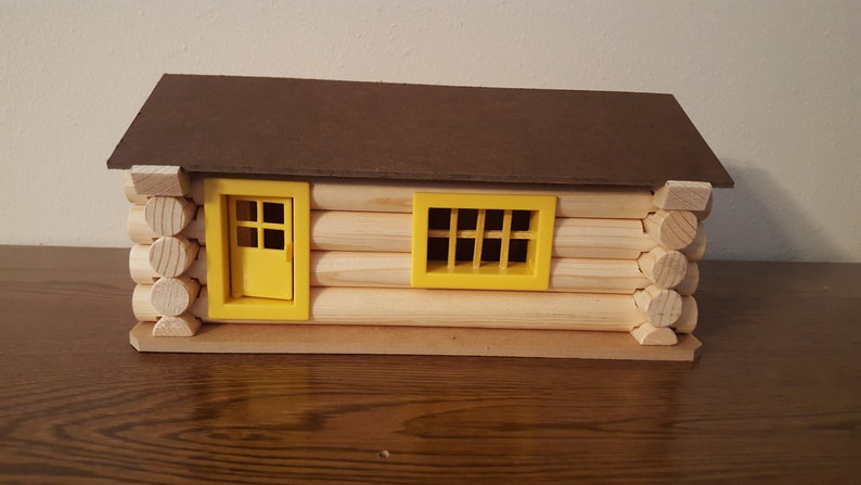 The Log Cabin With Bay Window 3 1 2 X 4 3 4 X 10 1 2 Etsy